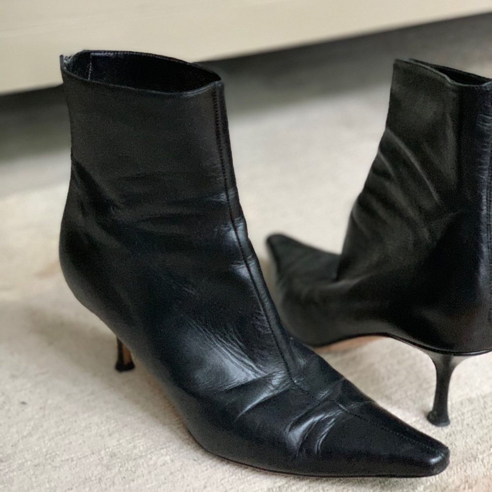 Jimmy choo kitten heel leather ankle boots